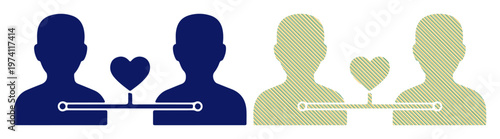 Two people connected by a shared heart symbolizing empathy and understanding