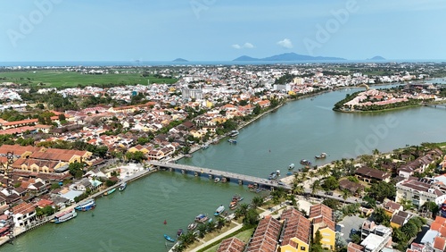 Photos Hoi An (Hoian), Da Nang City (Quang Nam), Vietnam: 4K aerial view of ancient town, UNESCO heritage, Hoai river, boats, lantern streets and historic waterfront