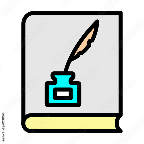 Poetry Book Vector Filled Icon Design