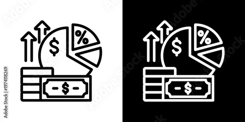 Profit Margin Icon Set Vector Collection Isolated In Black And White