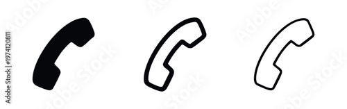 Telephone Call Receiver Icon Set. Communication and Contact Us Symbols.