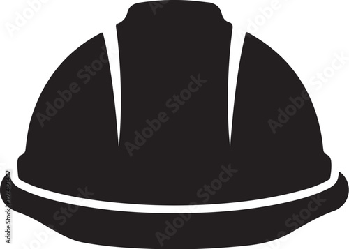 Black Hard Hat Icon for Safety and Construction Workers