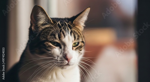 Cats Intense Gaze - A Portrait of Feline Focus.