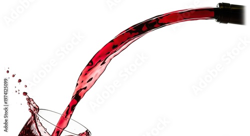 Wine Pouring into Glass - A Splashing Moment of Red Delight.