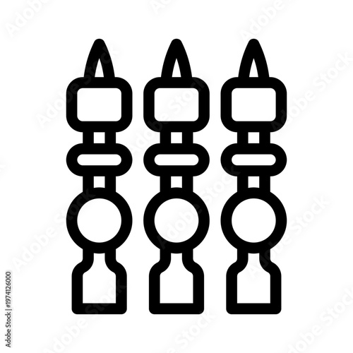 BBQ skewers line icon