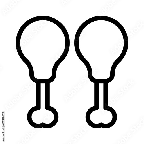 chicken drumstick line icon