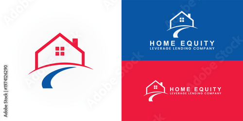 The outline of a modern house paired with a curved path symbolises home ownership, financial progress and stability, as well as a faster route to freedom from your mortgage.