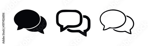 Communication Chat Bubble Icons - Speech Balloon UI/UX Elements