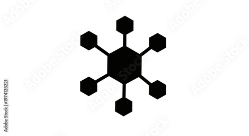 Black hexagon molecular structure symbol.