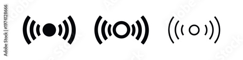 Radio Wave Signal Icon Set. Wireless Network Symbol Vector for Communication and Connectivity. Technology Icons.