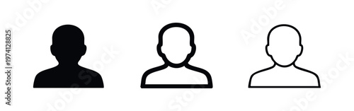User Profile Avatar Icon Set - Anonymous Person Symbol for Web and App