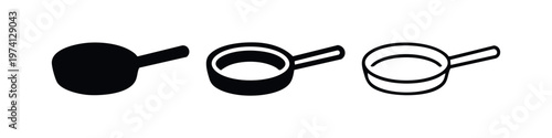 Measuring Cup or Ladle Icon Set - Kitchen, Cooking, and Baking Utensil Symbol