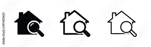 City buildings icon set. Modern skyline with skyscrapers and tall buildings in silhouette and outline.