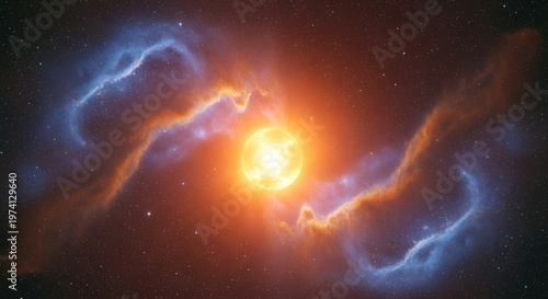 Cosmic Energy - A Stellar Nebulas Vibrant Core.