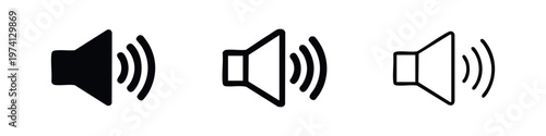 Volume Speaker Sound Control Icons for Audio and Multimedia