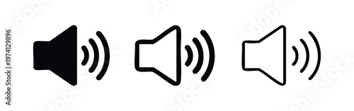 Audio Volume Speaker Icon Set for Multimedia Controls