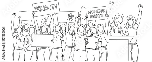 protesters with signs illustration