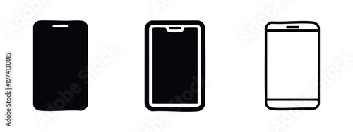 Modern Smartphone Mobile Phone Device Icon Set