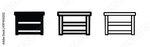 Drawer Cabinet Icon Set - Filing Cabinet or Storage Unit Symbols for Organization