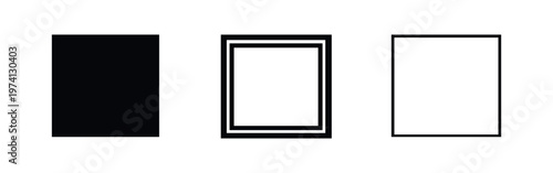 Modern mobile device frame icons, including a tablet screen with a double border, in three styles