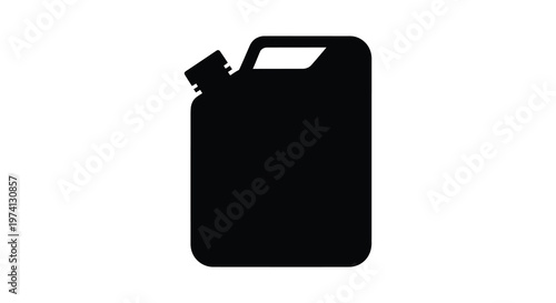 Black fuel container graphic simple design isolated on white background silhouette