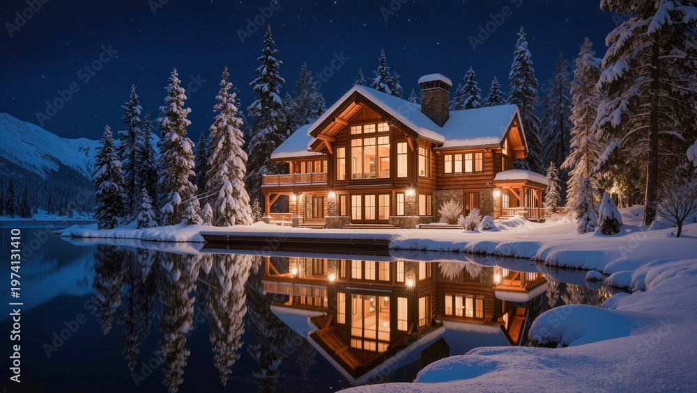 Fototapeta premium Luxury Wooden Chalet
