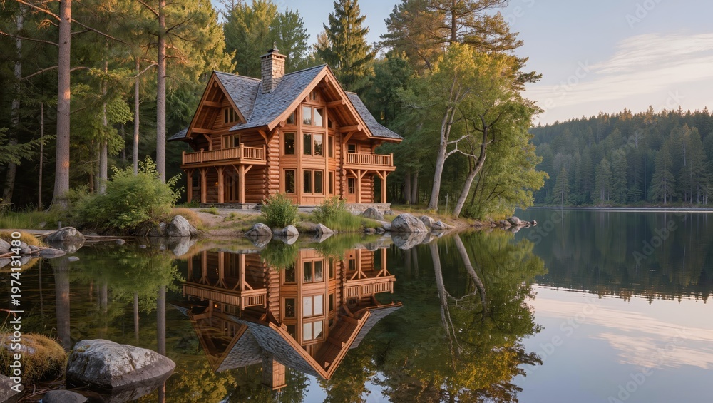 Fototapeta premium Luxury Wooden Chalet