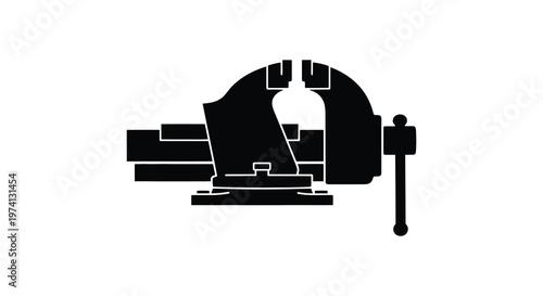 Black vice tool isolated on white a stark graphic silhouette