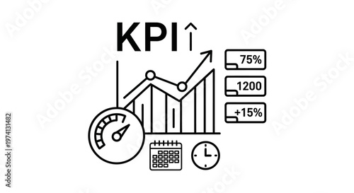 Business growth chart and KPI metrics.