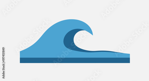 Blue wave icon graphic design element.