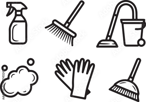 Cleaning Supplies Icons Set