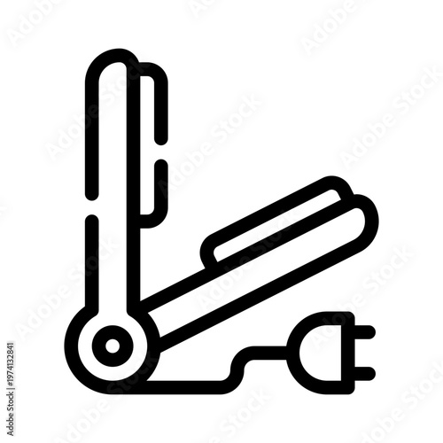 flat iron line icon