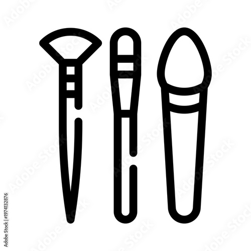 makeup brush line icon