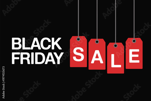 Bold red S A L E text on black background for Black Friday promotion
