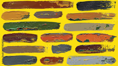 Abstract color study a palette of textured paint swatches