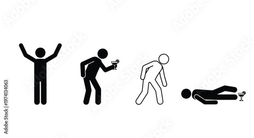 Evolution of man drinking from upright to incapacitated