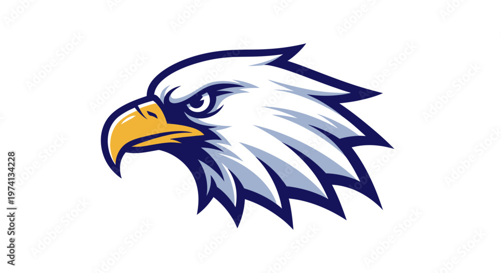 Obraz premium Eagle head logo with yellow beak.