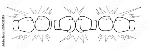 Boxing gloves line icon set, sports equipment, fitness, challenge and thin boxing gloves, minimal outline design, modern vector icons for gym