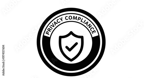 Privacy compliance shield icon graphic.