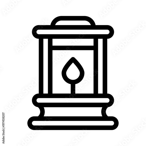 boho lantern line icon