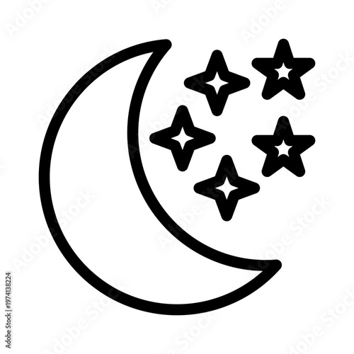 crescent moon line icon