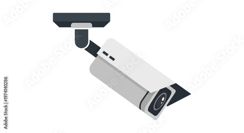 Security camera with black mount bracket.