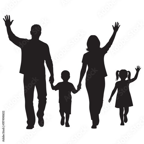 family silhouette vector