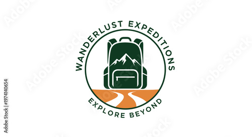 Wanderlust Expeditions Travel Logo Backpack.