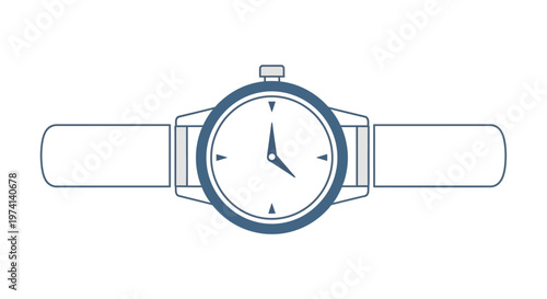 Watch with white face and strap.