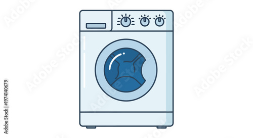 Washing Machine Appliance Front View.