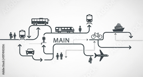 Diverse Transportation Network Connecting People and Destinations.