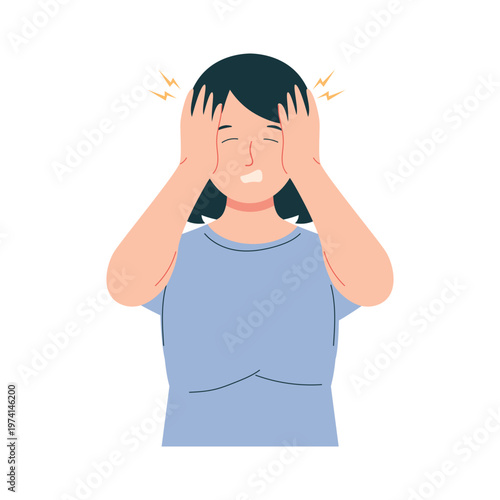 Anemia Symptoms Woman Flat Character Illustration