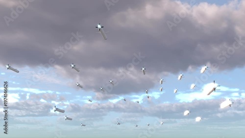 Missiles air launch fly military bg 4k