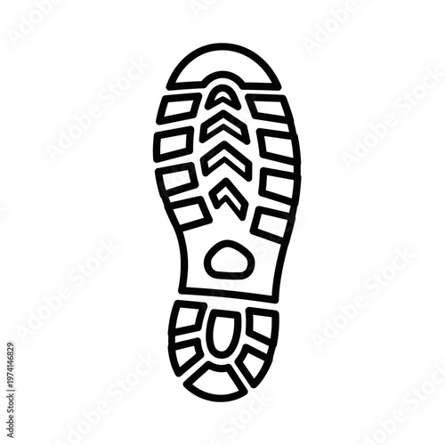 Sole of a hiking boot.